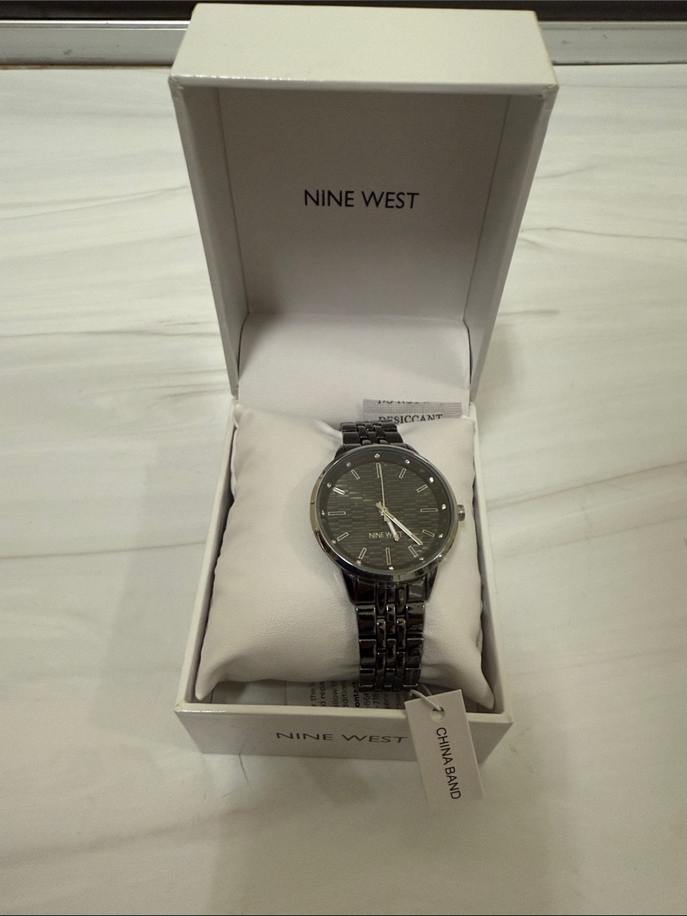 NWT NiNe west men’s watch dull grey silver